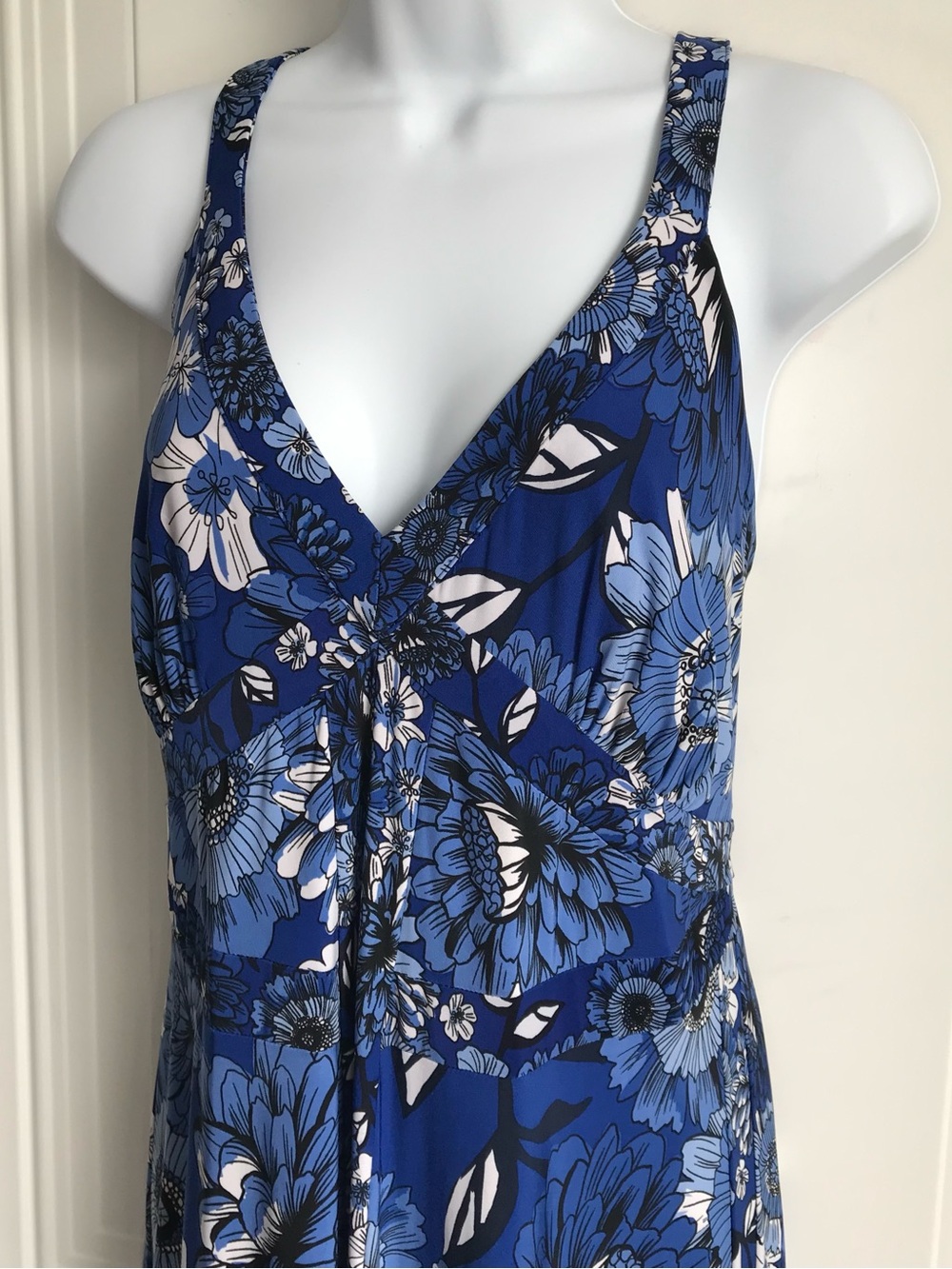 INC Women’s XL International Concepts Blue & White Floral Sleeveless Dress EUC - Picture 9 of 16